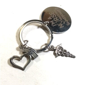 I Am A Nurse What Is Your Superpower Metal Silver Tone Keychain